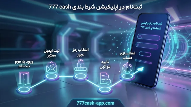 ثبت نام در اپلیکیشن شرط بندی 777 cash